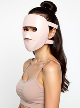 GlowTek Pro LED mask worn, lifestyle side view