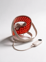 GlowTek Pro 4-in-1 LED mask, illuminated interior LED array, white studio background