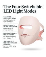 GlowTek Pro 4-in-1 LED mask, four switchable light modes graphic